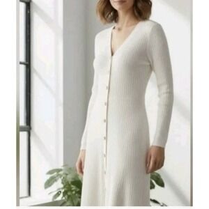 Lucky Brand White Long Sleeve Dress